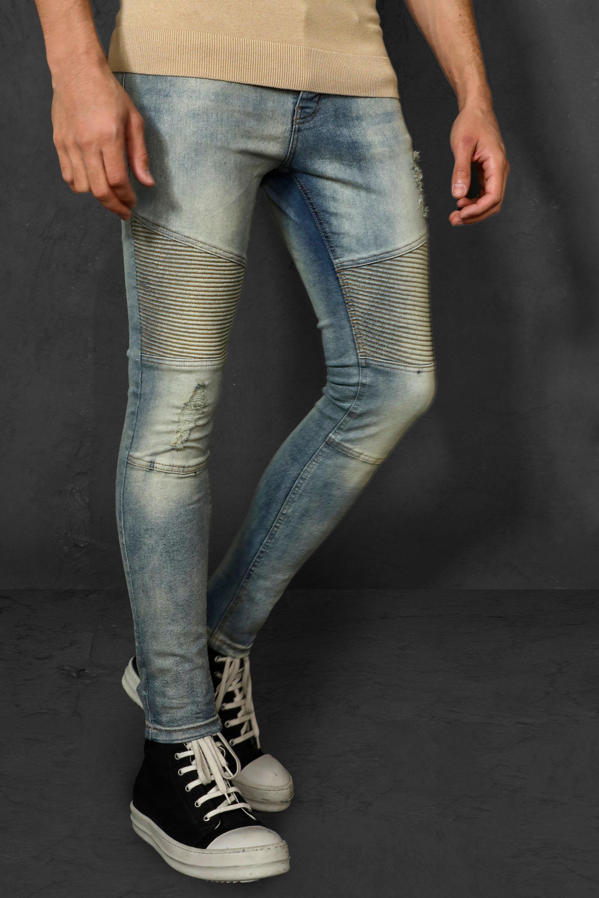 Boohooman store biker jeans